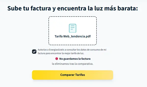 Subir factura Energías Gratis